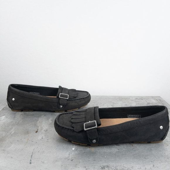 𝅺UGG Dempsey Driving Moccasins Loafers Black Size 6.5 Leather - Picture 4 of 7